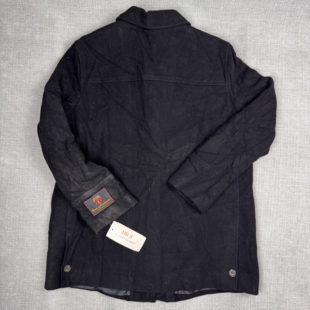 Vintage HB II Harvé Benard Women Black Wool Cashmere Coat NWT 16 - Picture 6 of 7